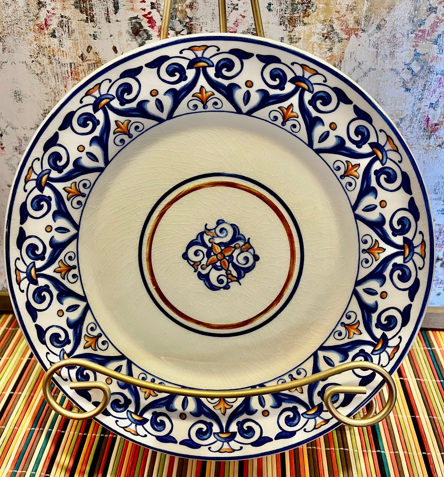 Vintage CMG Ceramics Portuguese Blue & White Salad Plates (Set of 3)
