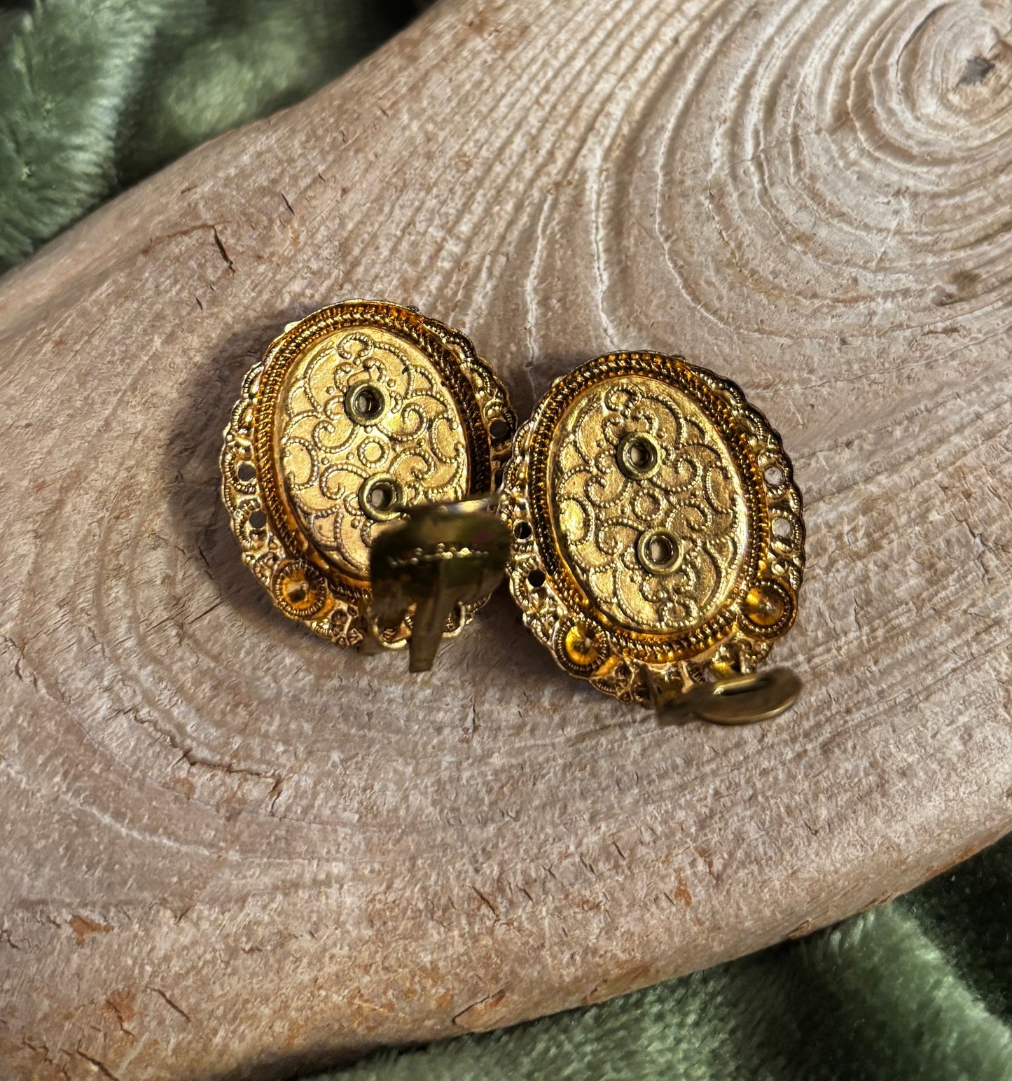 1950s Post-War West German Rococo "Courting Couple" Porcelain Clip-On Earrings