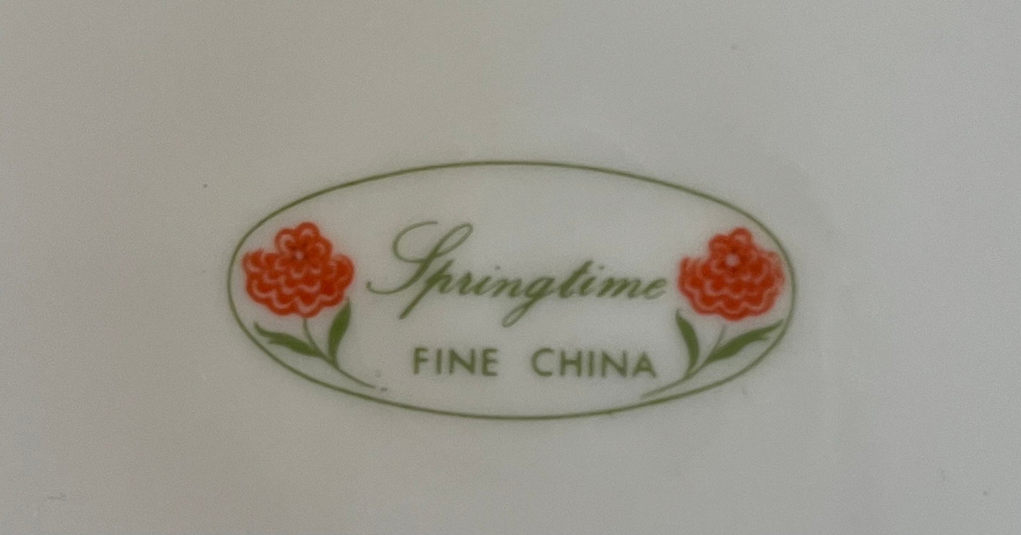1970s-1990s Seymour Mann "Springtime" Floral Ceramic Decorative Plates (Set of 2)