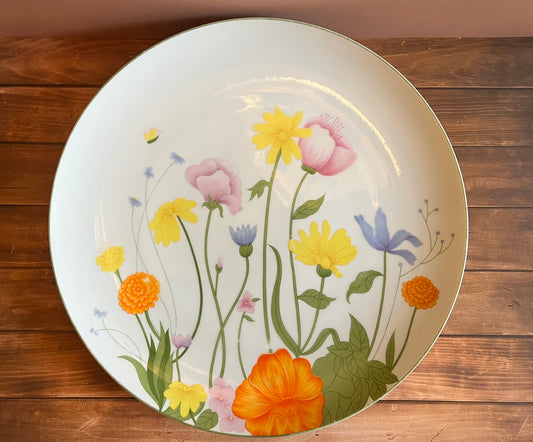 1970s-1990s Seymour Mann "Springtime" Floral Ceramic Decorative Plates (Set of 2)