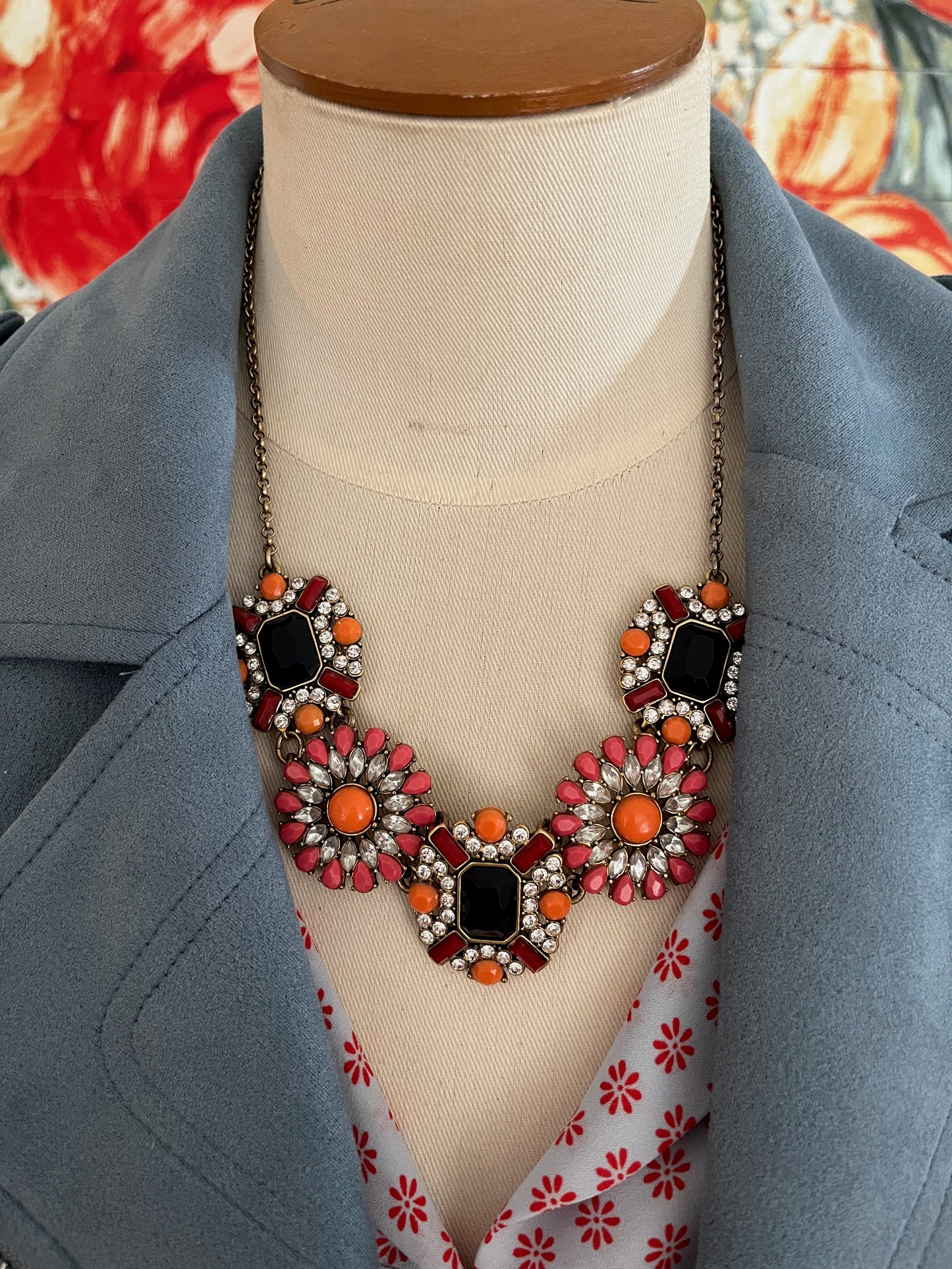 J. Crew Floral Bib Statement Necklace