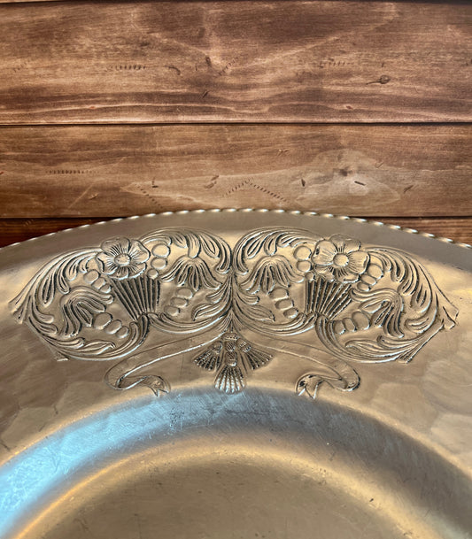 1950s Hand-wrought Hammered Aluminum Lazy Susan