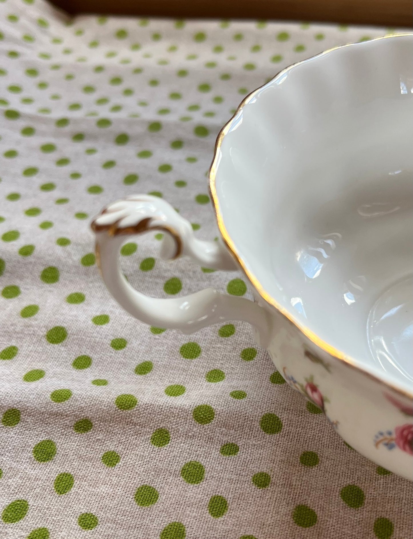 1960s Royal Albert "Winsome" Footed Cream Soup Bowl & Saucer - Four Sets