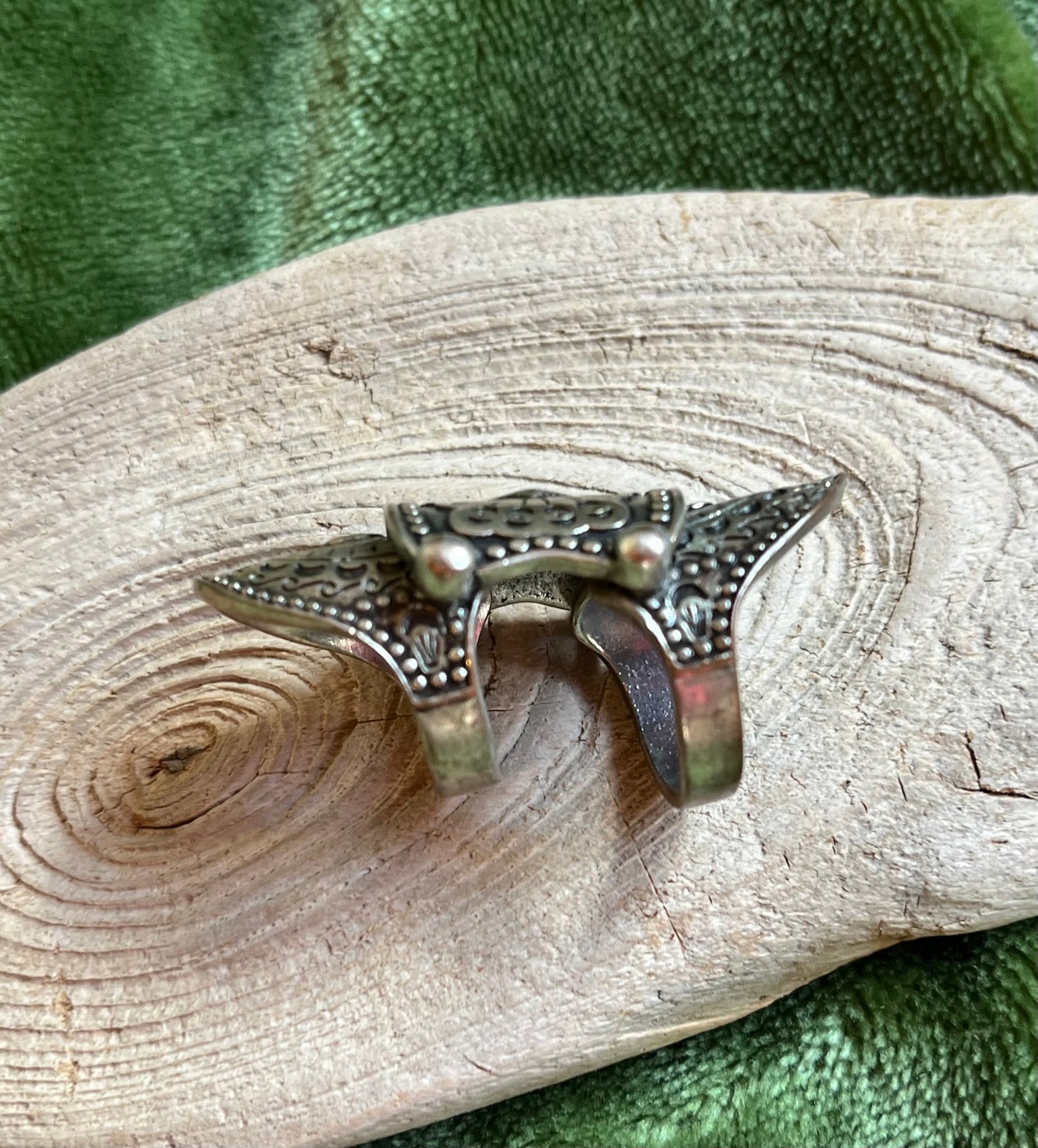 Sterling Silver Articulated Full-Finger Armor Ring