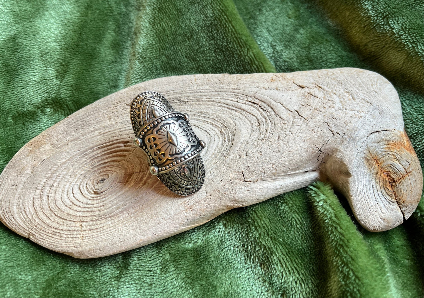 Sterling Silver Articulated Full-Finger Armor Ring
