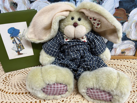 Vintage "Mr. Coo Coo" Bunny Plush with Floral Vest