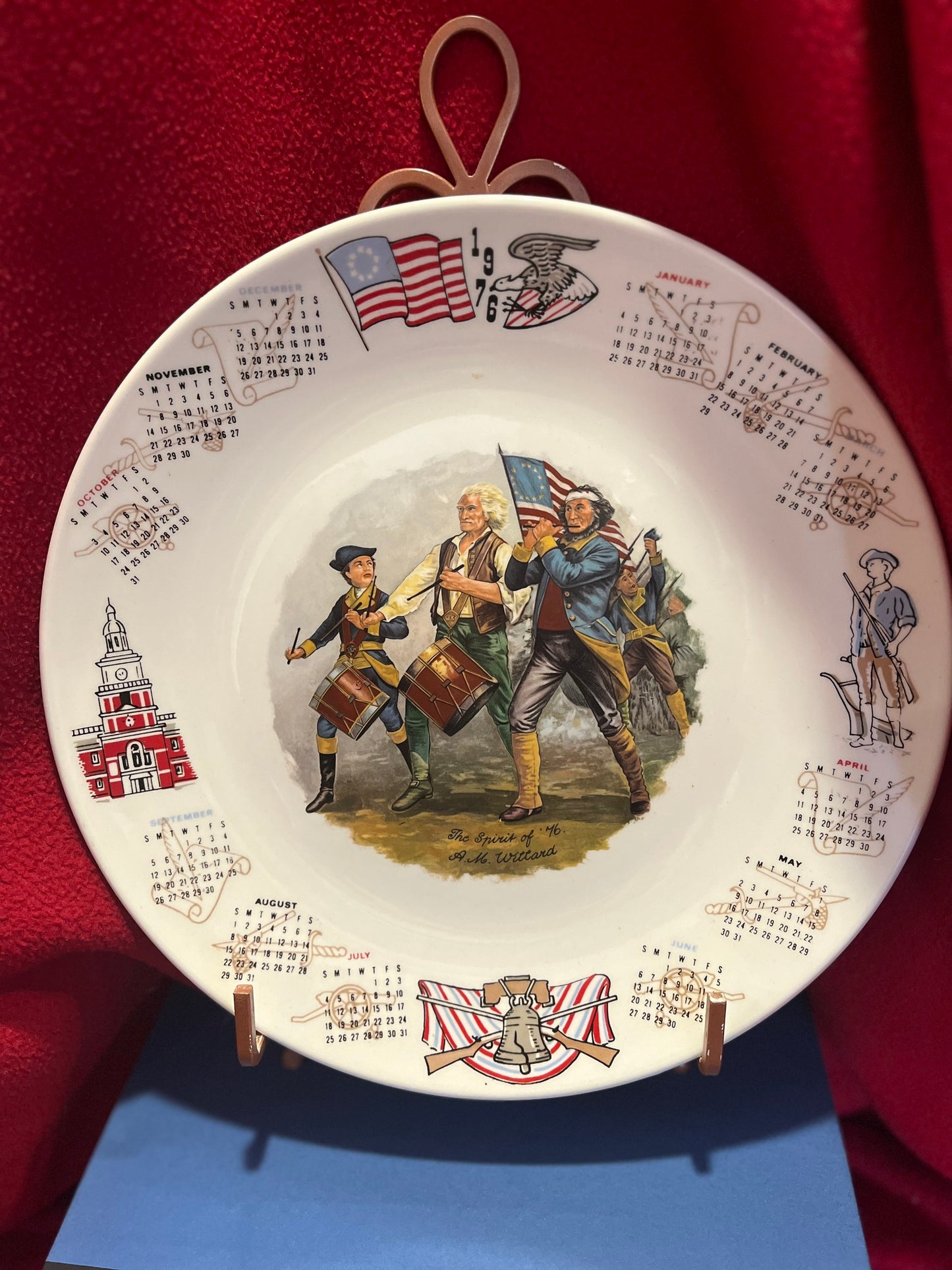 1970s "The Spirit of ’76" Bicentennial Calendar Collector Plate