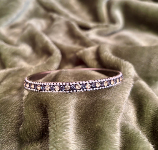 Sky Blue & Pale Yellow Rhinestone Bangle