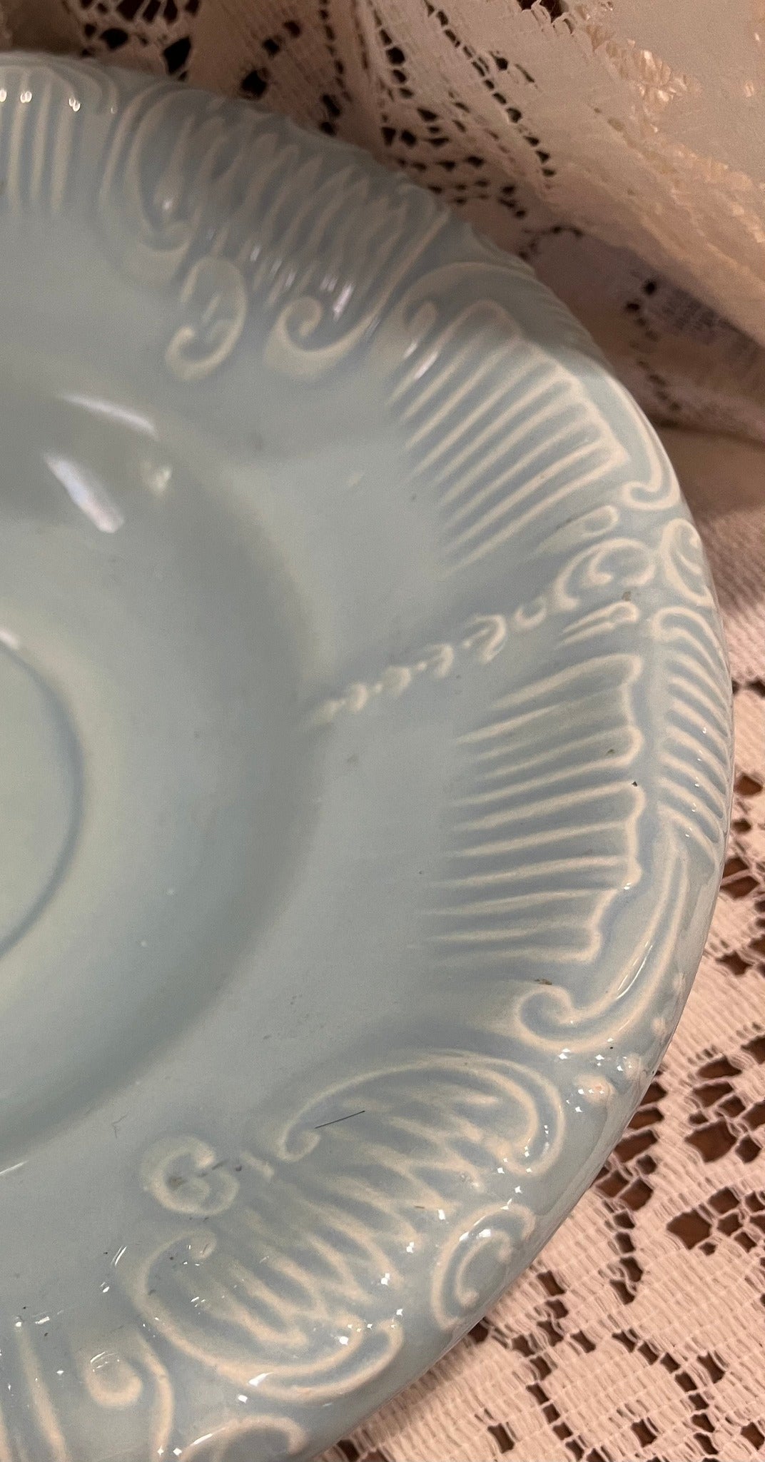 1950s Arnel’s Powder Blue Scalloped Ceramic Basin