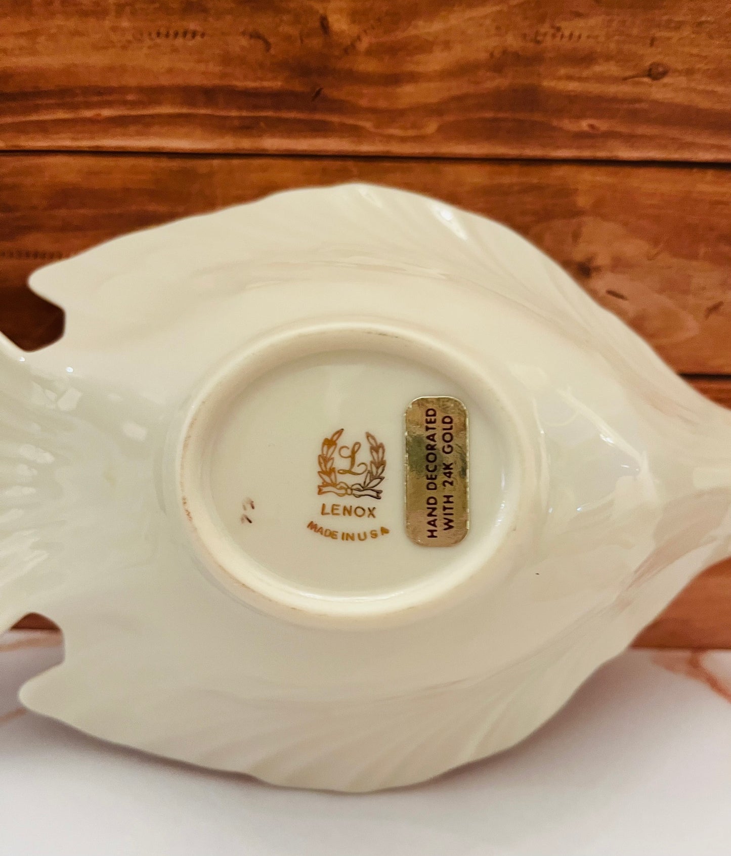 1980s Lenox Porcelain & 24K Gold Accented Dove Candy Dish