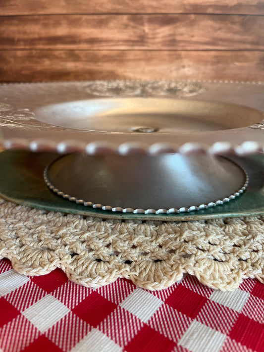 1950s Hand-wrought Hammered Aluminum Lazy Susan