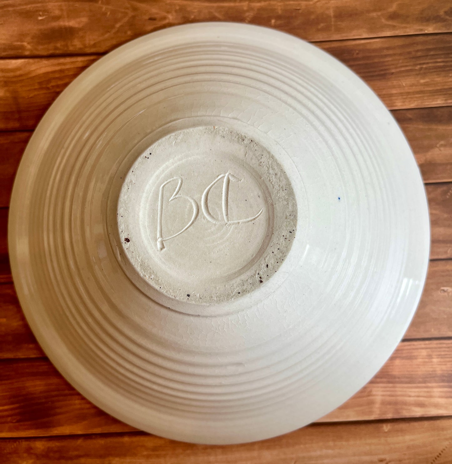Artist Signed Pottery | "Fish Net" Stoneware Bowl