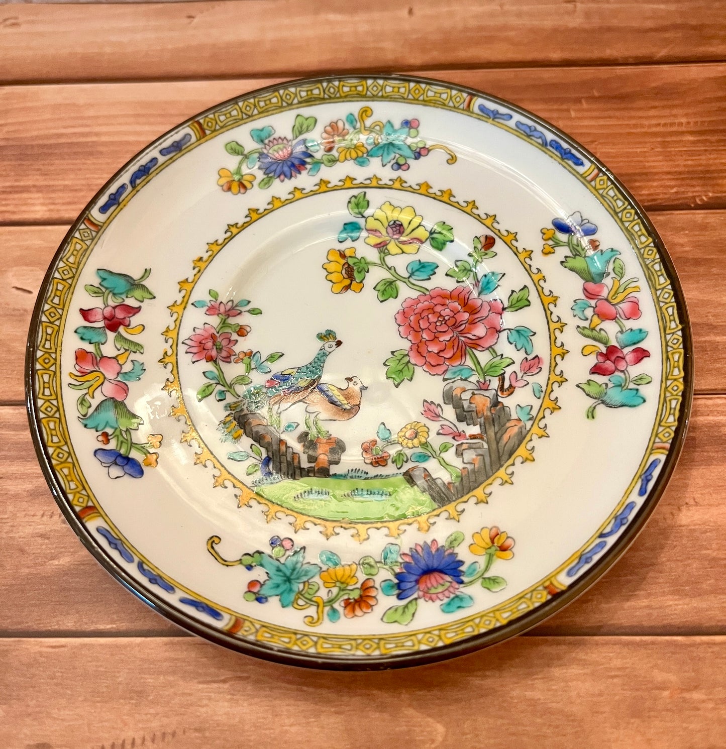 Antique Copeland Spode "Peacock" Saucer
