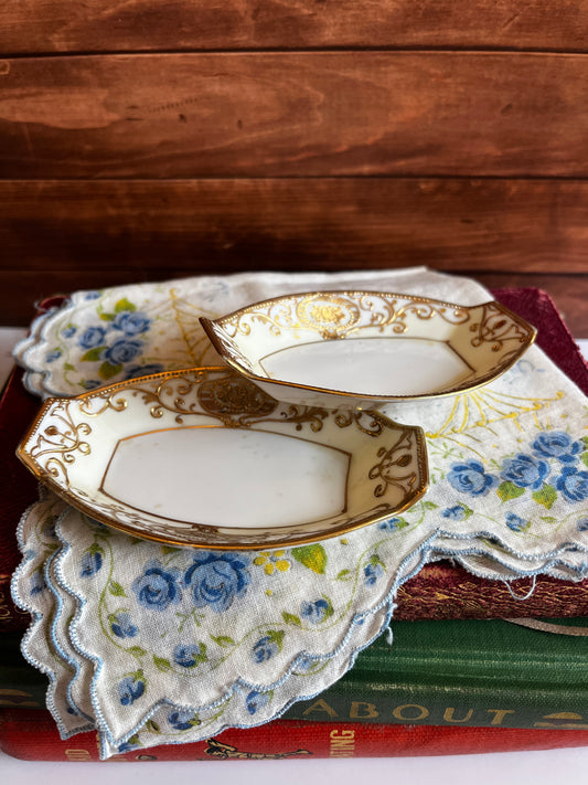 Antique Nippon Porcelain Celery Salt Cellars
