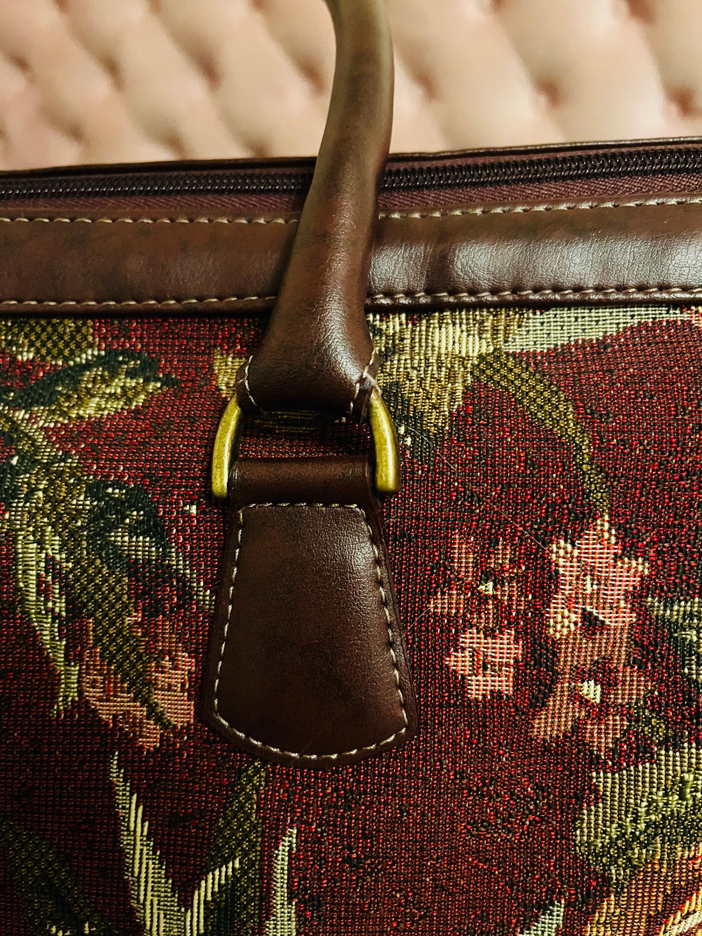 Vintage Ricardo Beverly Hills Floral Tapestry Weekender