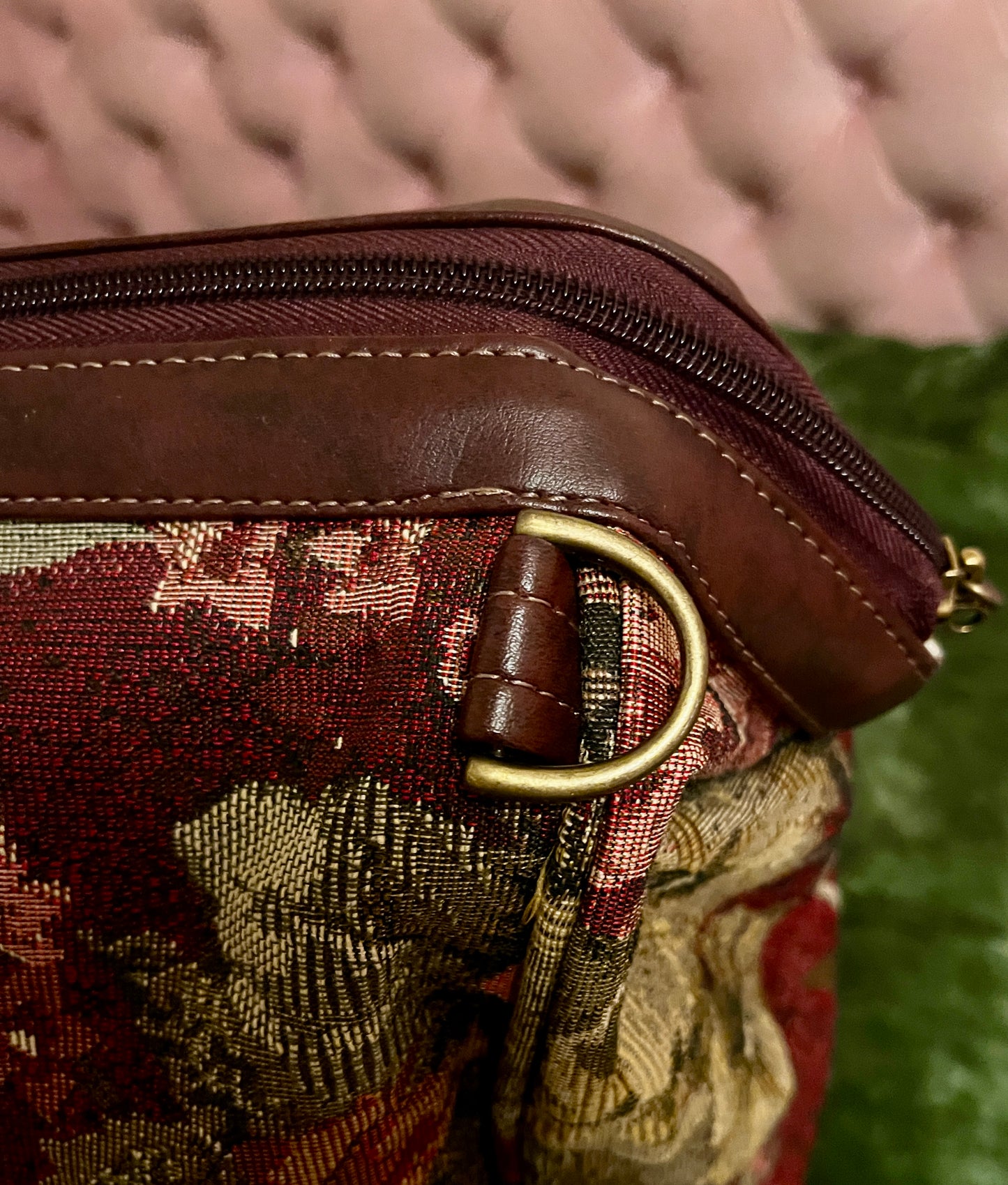 Vintage Ricardo Beverly Hills Floral Tapestry Weekender